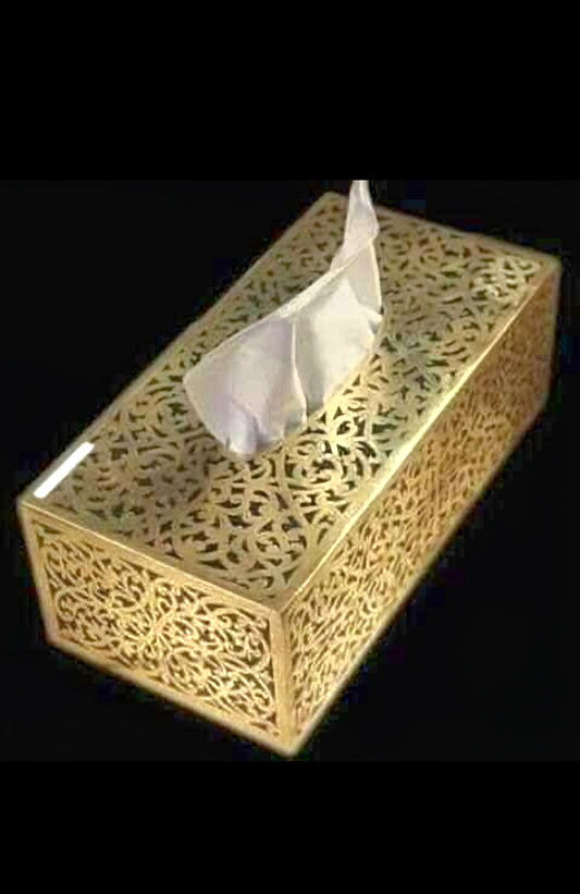 Tissue box holder, golden luxury paper box holder