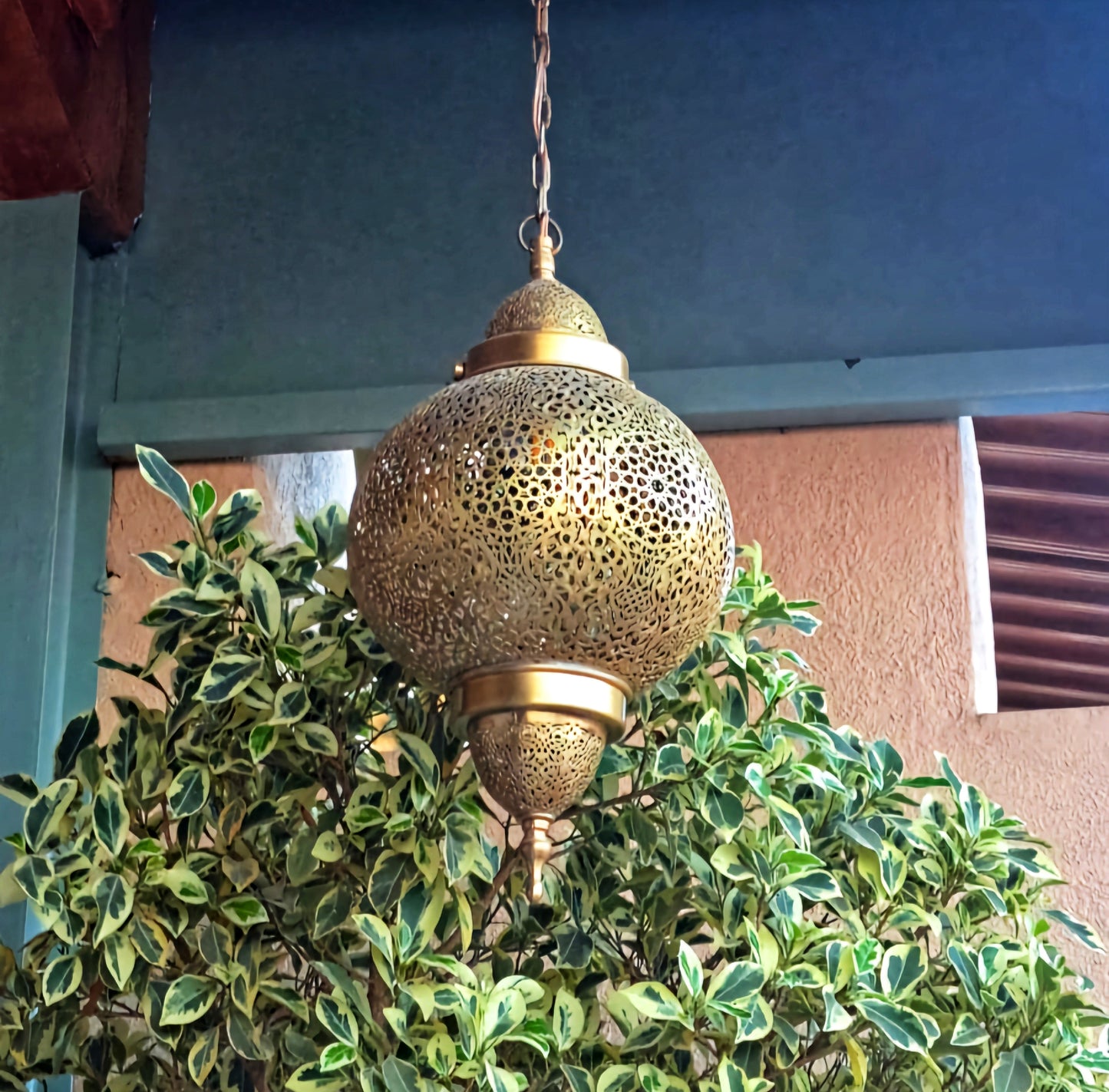 Moroccan pendant lamp, Genuine brass pendant light