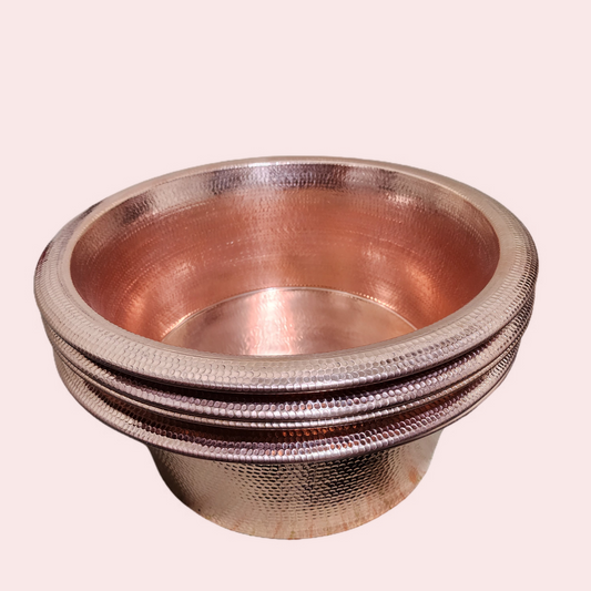 Spa Bowl, Foot Soak with Removable Foot Rest, Hammered Copper Pedicure