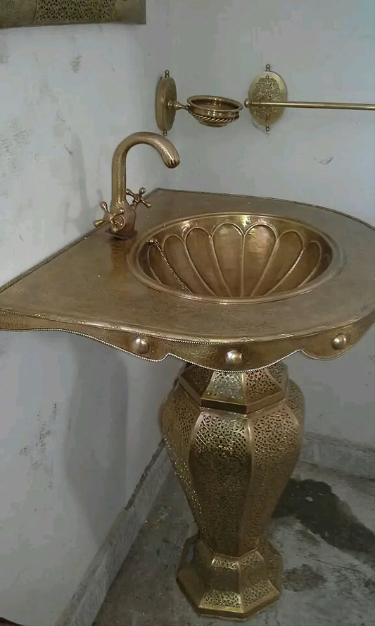 Luxury Brass sink, sink with mixer, handmade craft for art lovers