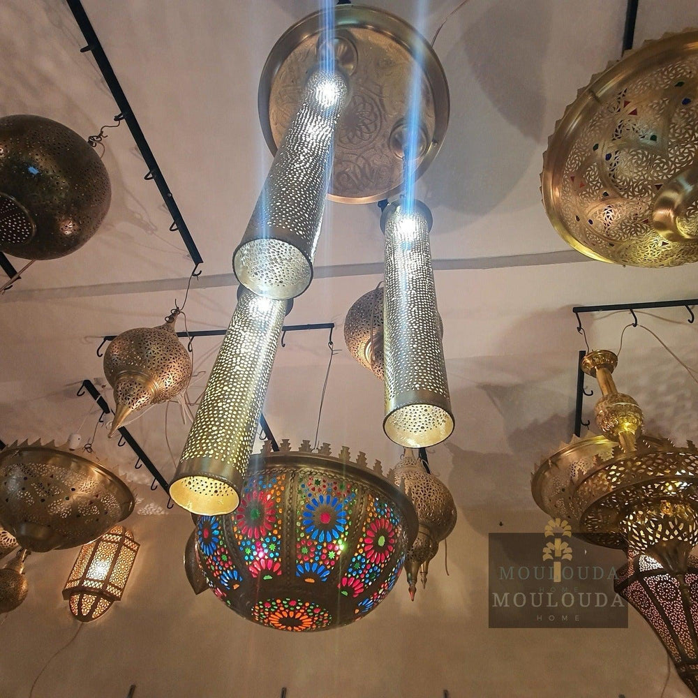 Moroccan Chandelier, Moroccan ceiling light, Moroccan lamp, - Mouloudahome