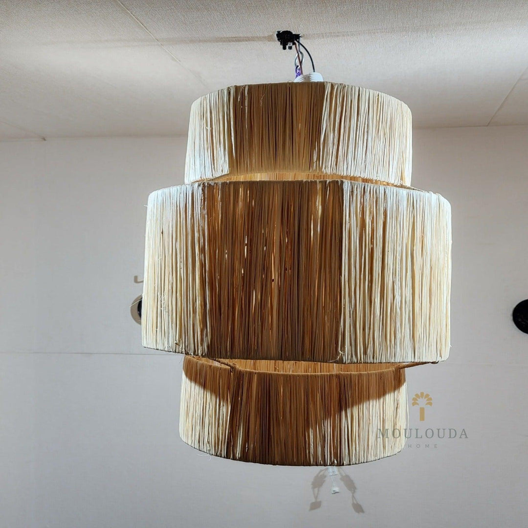 Chandelier, Moroccan pendant light, Rattan hanging lantern, Moroccan lantern - Mouloudahome