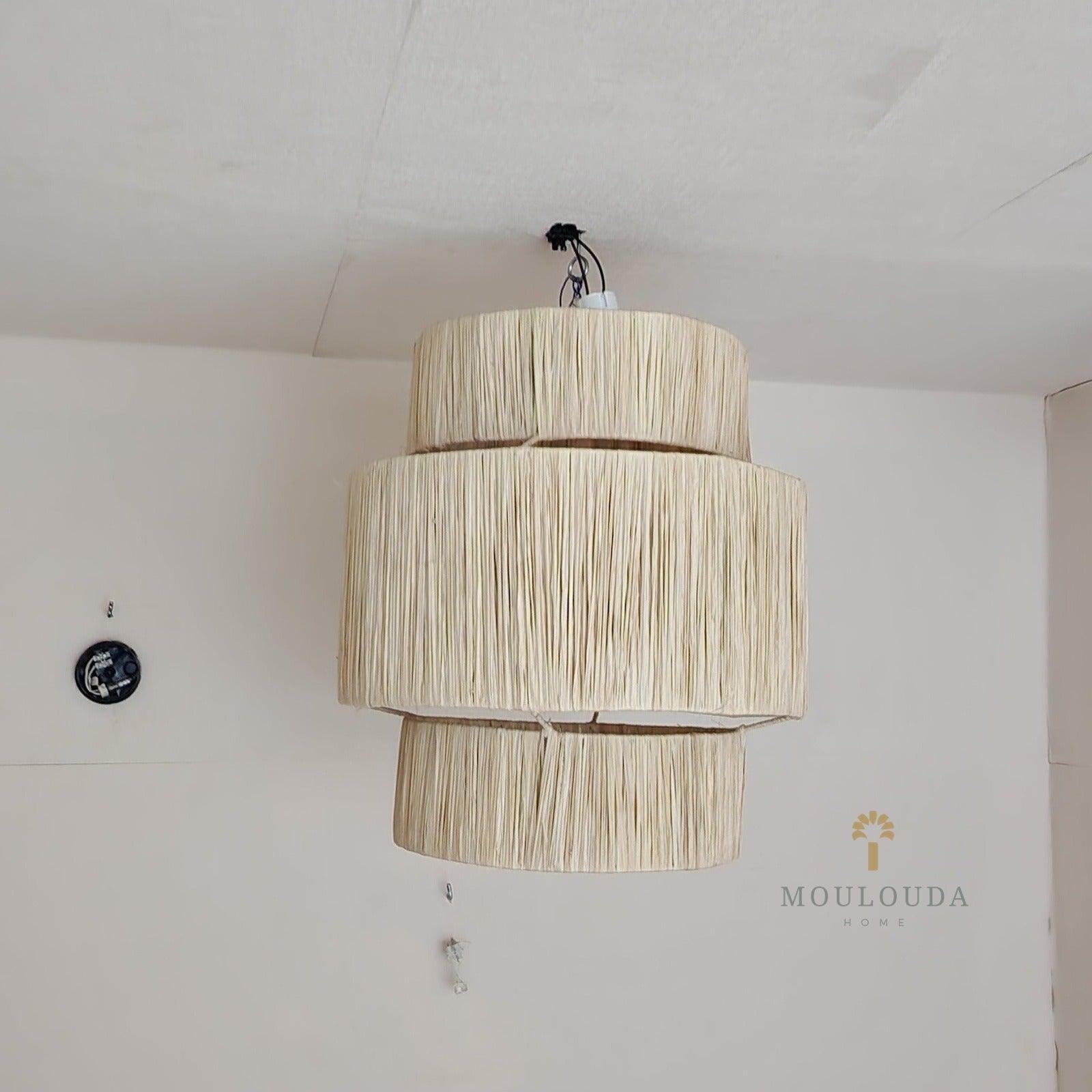 Chandelier, Moroccan pendant light, Rattan hanging lantern, Moroccan lantern - Mouloudahome