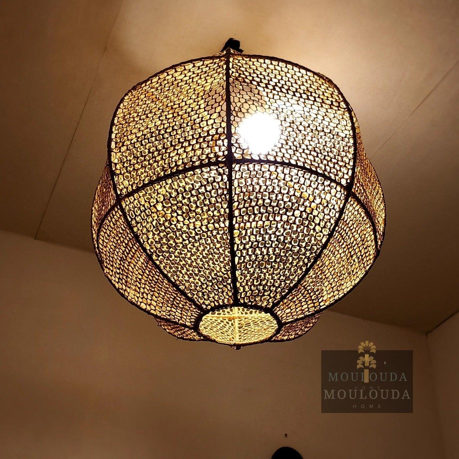 Moroccan chandelier, Rattan pendant light, hanging lantern, Moroccan lantern - Mouloudahome