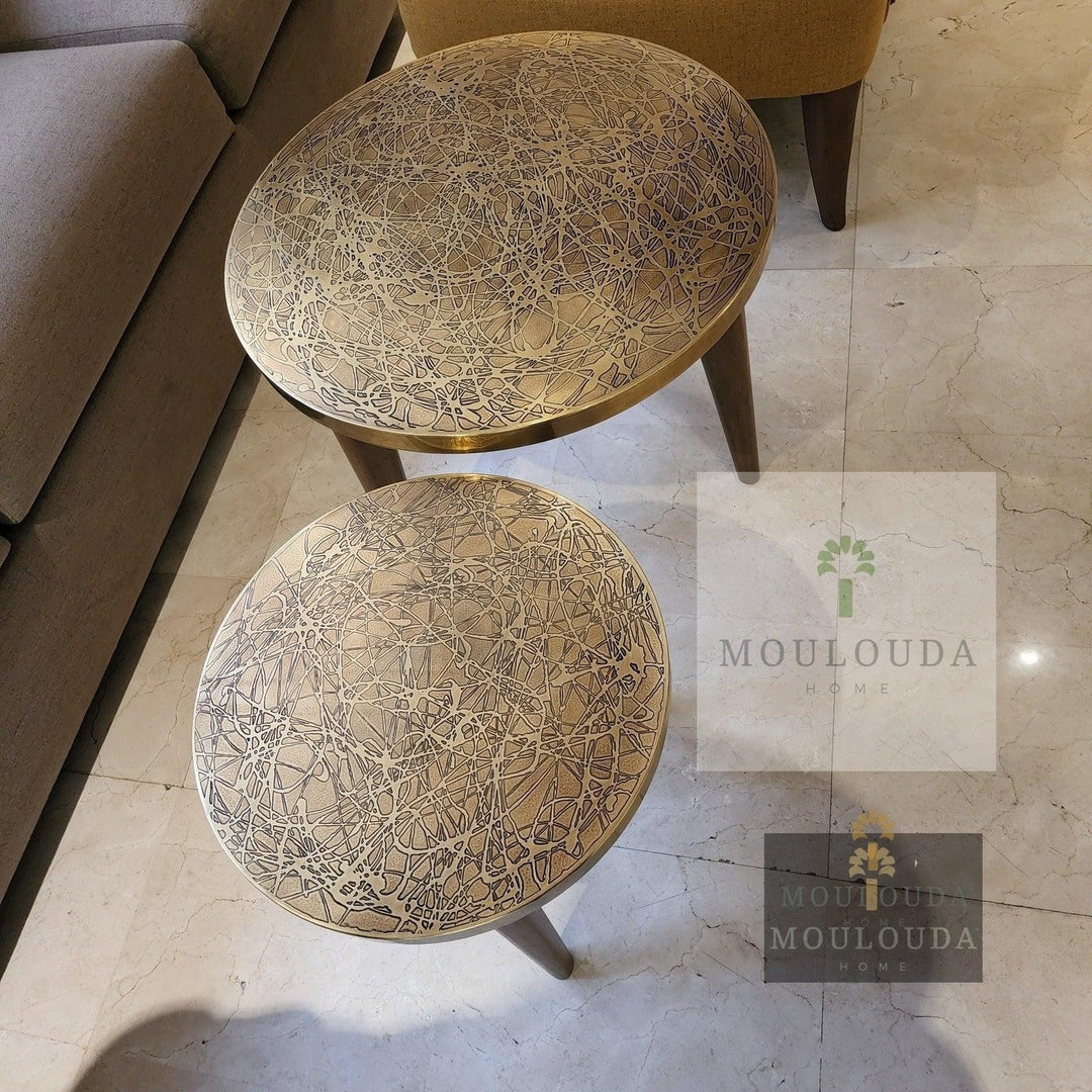 Ifrane Table, medium luxury decoration, handmade, hand hammered - Mouloudahome