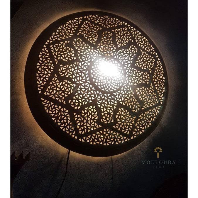 Wall Lamp - Moroccan Style Design - 19,6 in - Light Cover - Wall Art - Moroccan Lighting - Geometric Lighting - 3D lighting - Mouloudahome