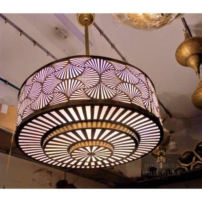Shell Chandelier, Moroccan Lighting, Designer lamp, Moroccan Chandelier, Pendant lamp, Art deco light, Moroccan pendant lamp, Moroccan gift, - Mouloudahome