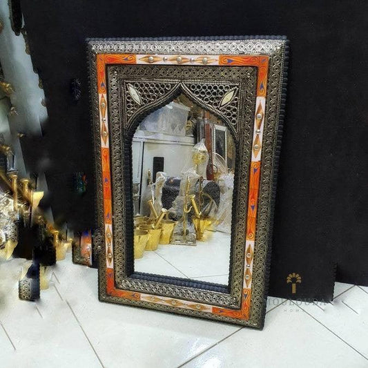 Moroccan handmade Mirror, designer Mirror, made from copper, Vanity Mirror, - Mouloudahome
