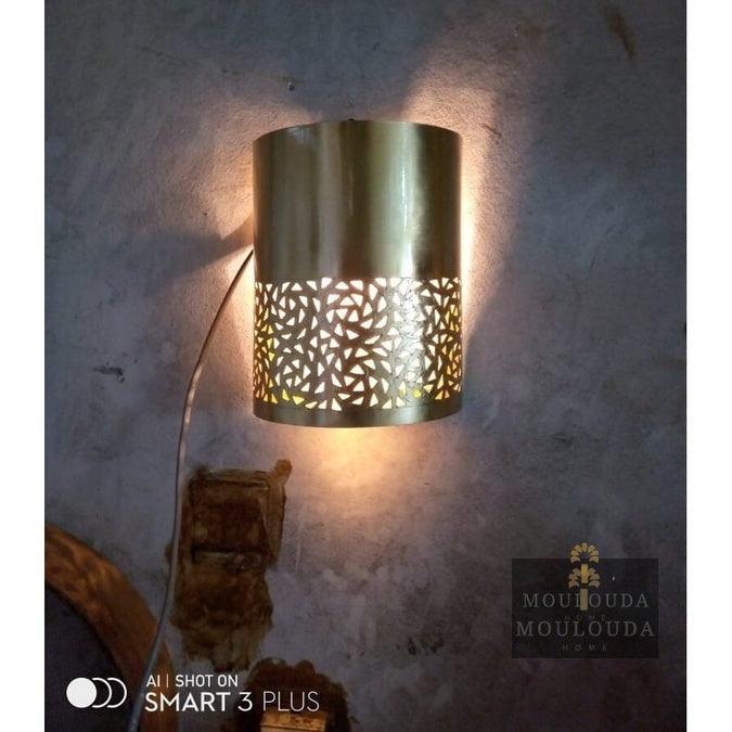 x2 Outdoor Wall Lamp Handcrafted Light, with the beautiful Moroccan Shapes - Mouloudahome