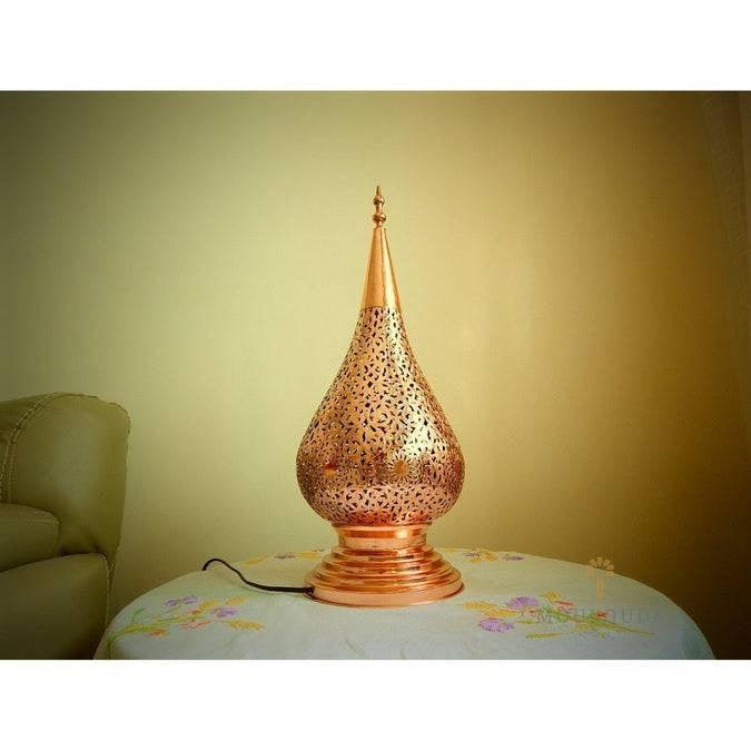Vintage Table lamp, Moroccan lamp Lampshade, Bohemian Home Decor, Brass Light Fixture, Modern Lighting - Mouloudahome