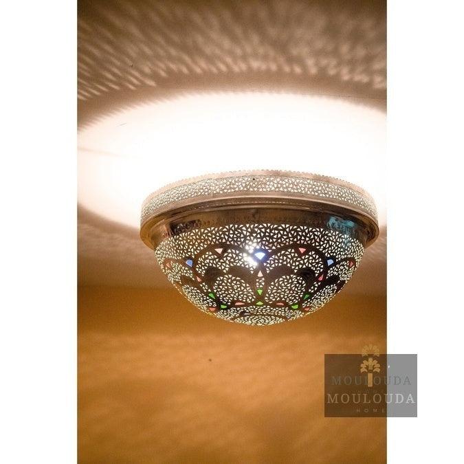 Moroccan Chandelier, Copper Chandelier, Art deco ceiling light, boho lighting, Designer lamp 3 Sizes Available - Mouloudahome