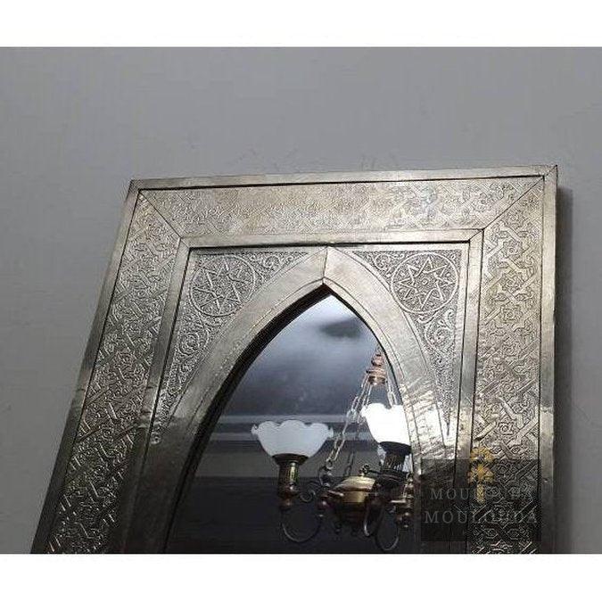 Beautiful Handmade Moroccan Mirror, Wood and Brass 60 cm/40 cm - Mouloudahome