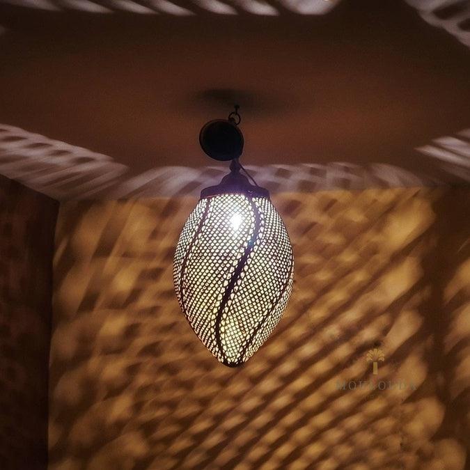 Moroccan Chandelier, handcrafted pendant lamp, ceiling light fixture, 5 colors available, designer chandelier, - Mouloudahome