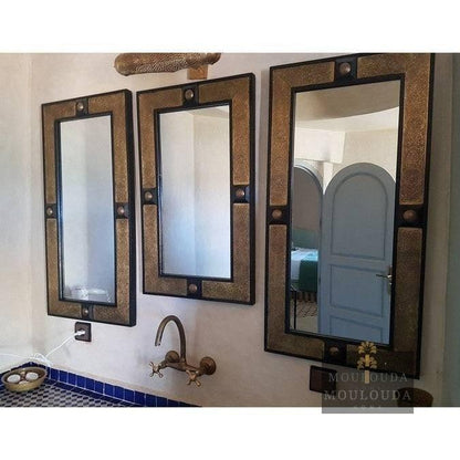 Designer Mirror, Moroccan Style, Made form Wood and Brass, - Mouloudahome