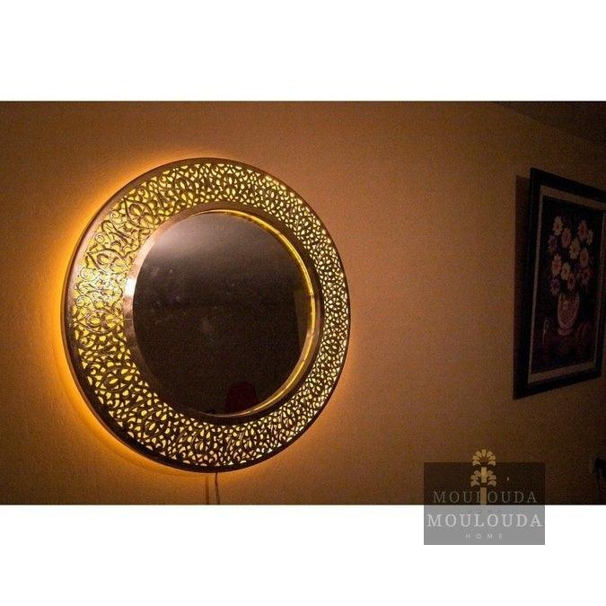 Moroccan Mirror, Wall Sconce, Vintage, Moroccan Style deco, - Mouloudahome