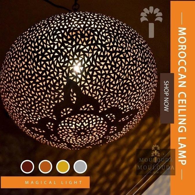 Oval Ceiling Light, Nice and Clean Design, Moroccan Lighting, Art Déco Ceiling Mediation Chandelier - Mouloudahome