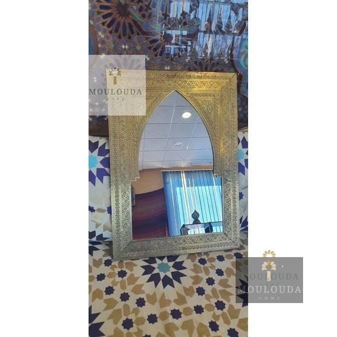 Moroccan Mirror, Floor Mirror, Brass Mirror, Art deco Mirror, 3 sizes and 2 colors available - Mouloudahome