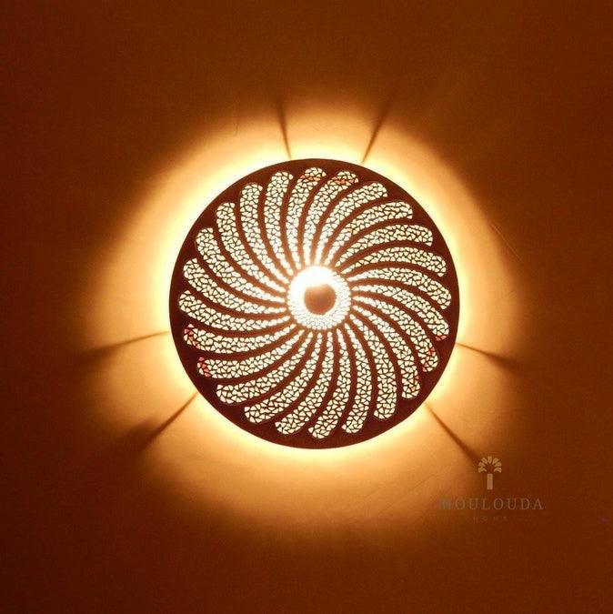 Illuminate Your Space with Handmade Moroccan Flower Wall Light - Mouloudahome