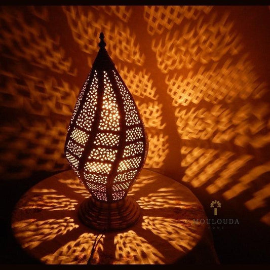 Moroccan Lighting, Copper floor lamp, Home Decor, Hurricane Light, Modern lamp, Desk lamp, - Mouloudahome
