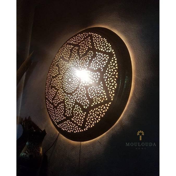 Wall Lamp - Moroccan Style Design - 19,6 in - Light Cover - Wall Art - Moroccan Lighting - Geometric Lighting - 3D lighting - Mouloudahome