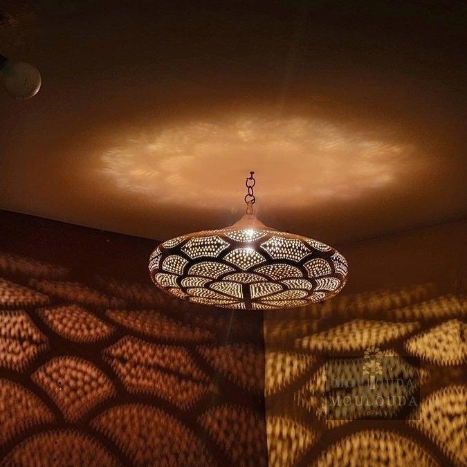 Moroccan Pendant light, moroccan lighting, designer lamp, art deco lamp, chandelier, boho lighting - Mouloudahome