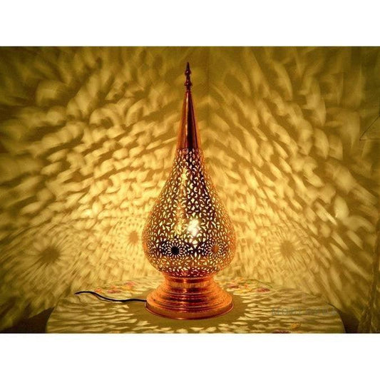 Vintage Table lamp, Moroccan lamp Lampshade, Bohemian Home Decor, Brass Light Fixture, Modern Lighting - Mouloudahome