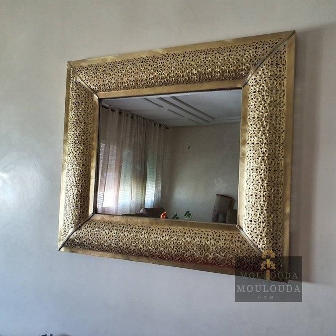 Moroccan Mirror, Vanity Mirror, handmade Copper Mirror, - Mouloudahome