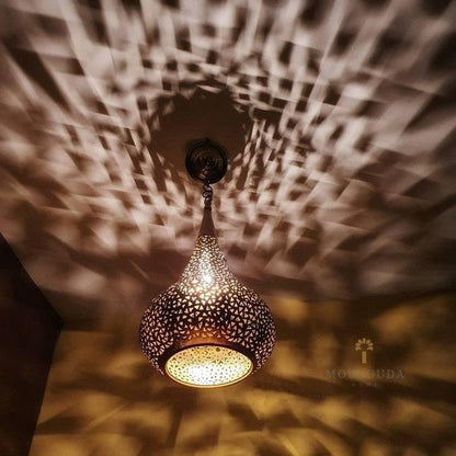 Moroccan pendant light, handmade Moroccan chandelier, designer lamp, art deco lamp, ceiling light fixture 5 colors available - Mouloudahome