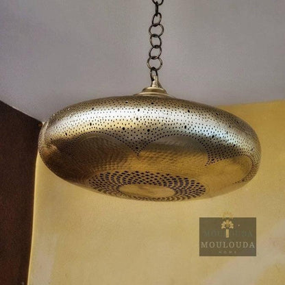 Moroccan pendant light, handmade lantern, chandelier, ceiling light, designer lamp, boho lighting, art deco decor, brass light handmade - Mouloudahome