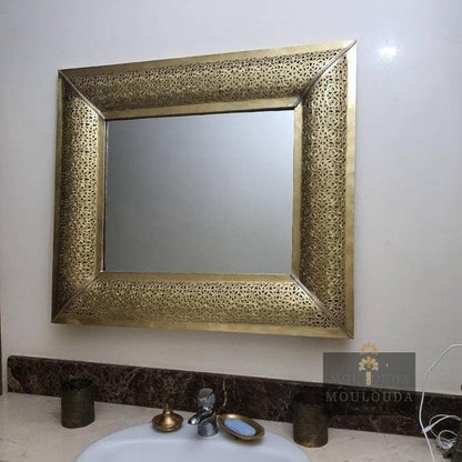 Moroccan Mirror, Vanity Mirror, handmade Copper Mirror, - Mouloudahome