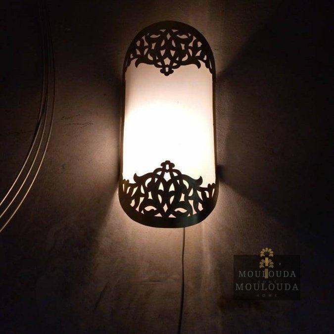 Moroccan Wall sconce, Wall lamp fixture, Designer lamp, Art Deco lamp, Handmade From Golden Brass Copper - Mouloudahome