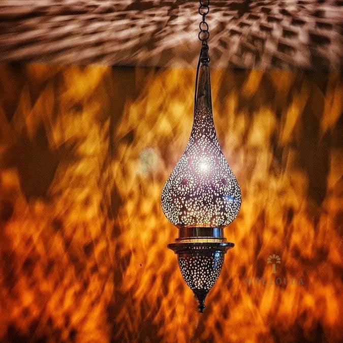 Handmade pendant light, Moroccan lighting, hanging light, designer lamp. 5 colors available, made from copper - Mouloudahome
