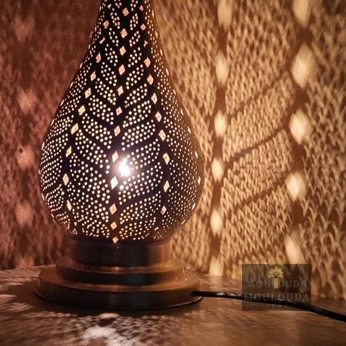 Moroccan standing lamp, nightstand, table lamp, desk lamp, floor lamp, Handcrafted by expert, boho lighting, standing lamp, designer lamp - Mouloudahome