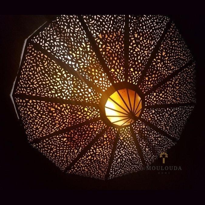 Deluxe Ceiling Light -Chandelier- Moroccan lamp - Moroccan Lighting - Ceiling Art - Art Deco light- boho lighting- - Mouloudahome