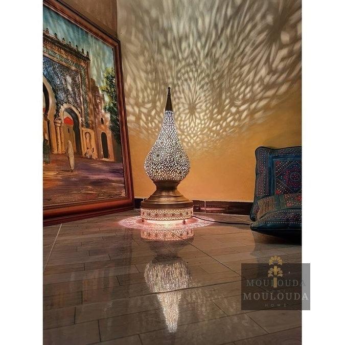 Art Floor Lamp and Table Lamp - Handmade Moroccan Designer Lamp with Boho Chic Style - Mouloudahome