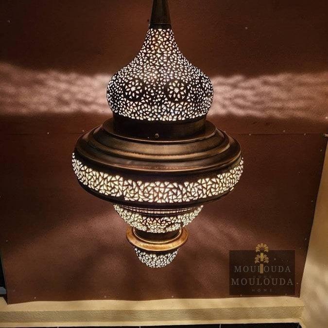 Unique Pendent Chandelier Handmade Ceiling hanging lamp Moroccan Lamp For Art Lovers - Mouloudahome